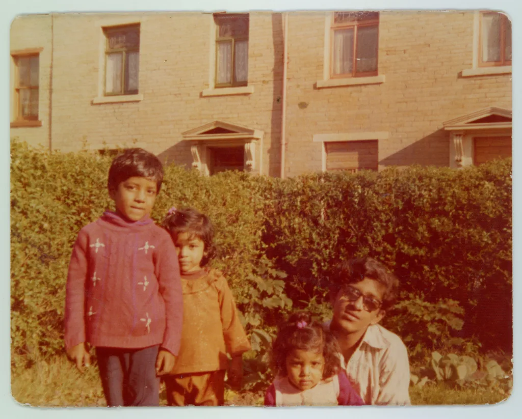 Tahir, Tahira, Samia and Javed Ashraf, Southfield Square, 1974.