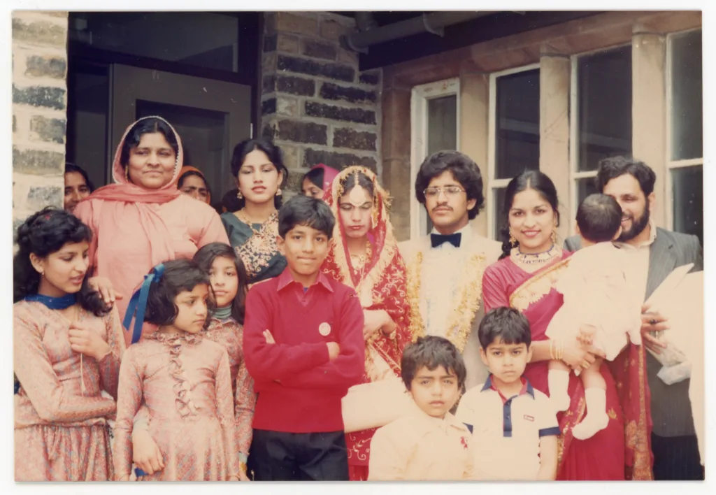 Javed Ashraf’s Wedding Day with family, Whetley Middle School, 6 January 1981