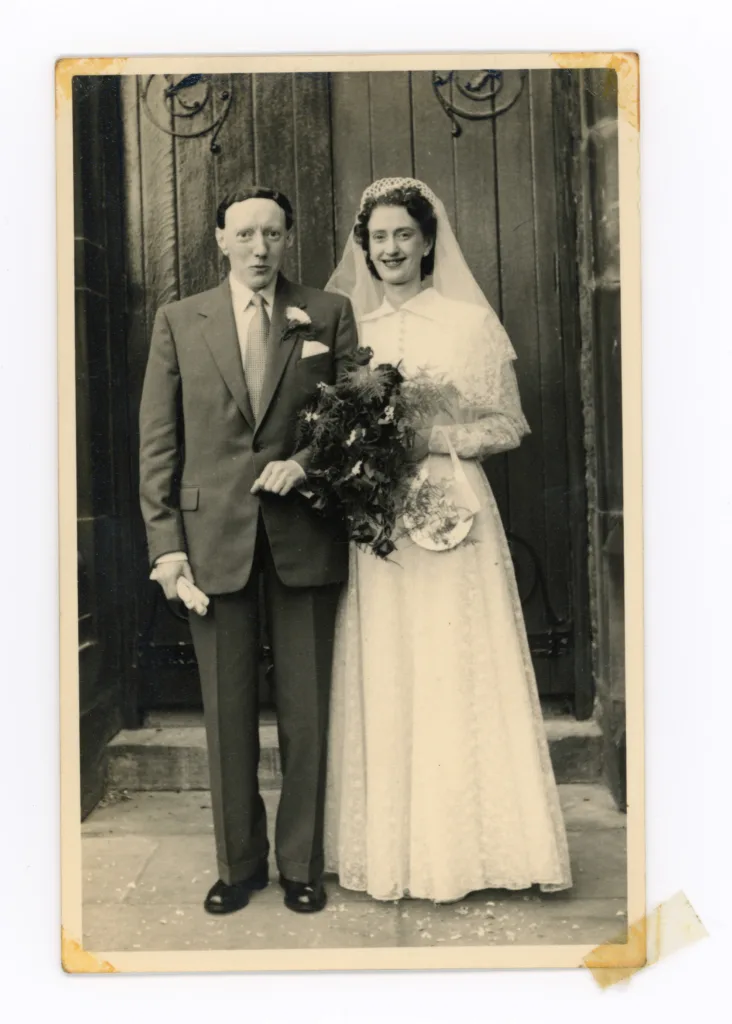 William and Marian McNicholas, Wedding Day, Laisterdyke, 1957