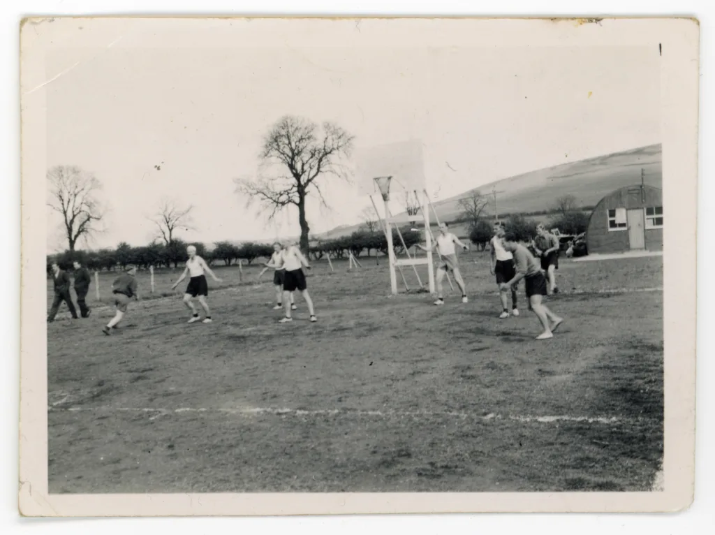 Basketball game, Displaced Persons Camp, Northumberland, c.1950