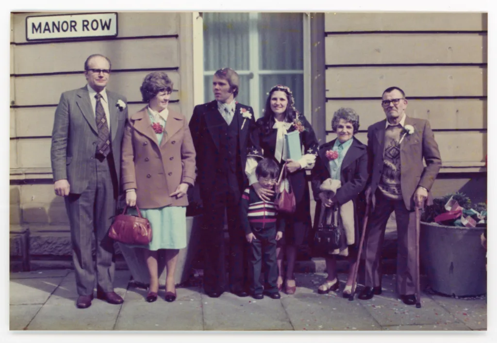 Paul and Jean Tendal and family, Wedding Day, Manor Row, Bradford, 1970